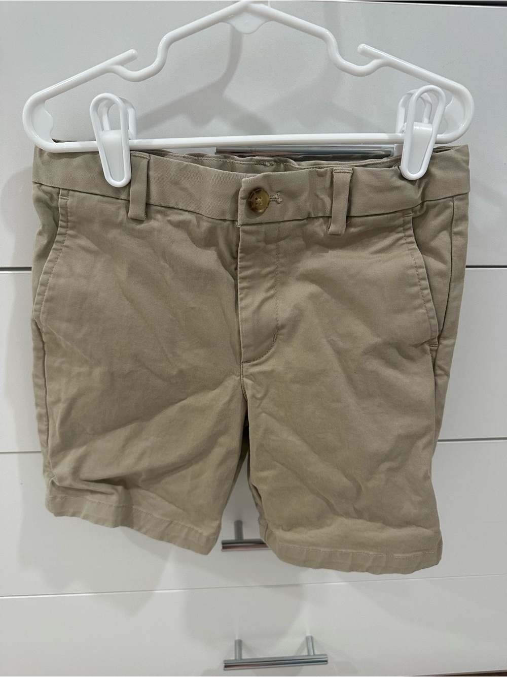 Vineyard Vines Boys Khaki Cotton Blend Shorts - Size 7